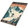 Metal Wall Art, Ski Sign, Tin Sign, 12x8 Inch, Metallic, Rustic, Retro, Home, Office, Sports Themed Spaces, Retro Decor