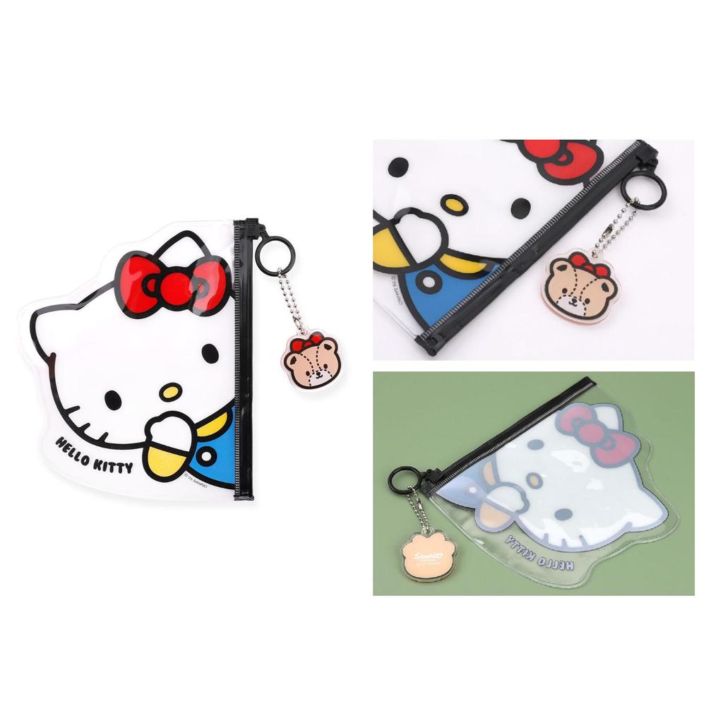 SANRIO Hello Kitty & My Melody transparent Flat Pouch