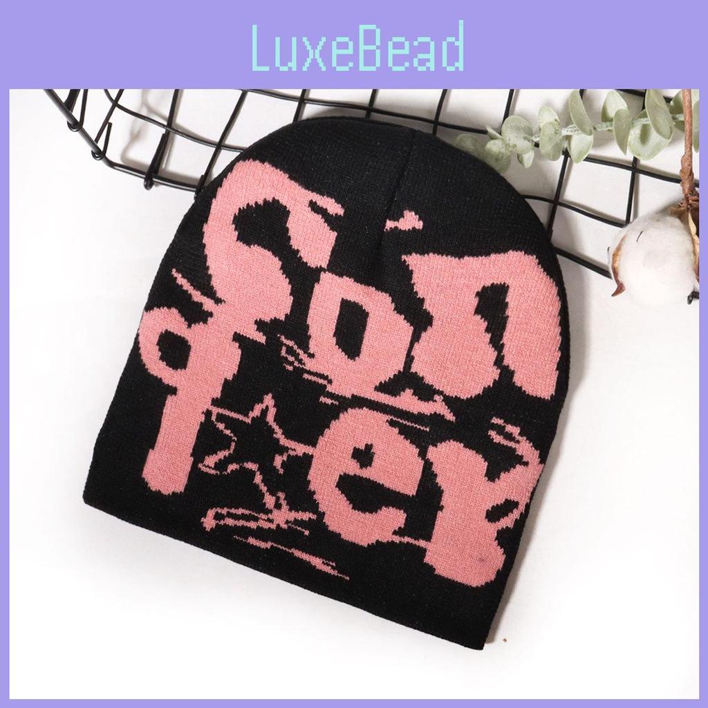 Style Street Alphabet Knit Hat With Thermal Acrylic Material For Fall Seasons