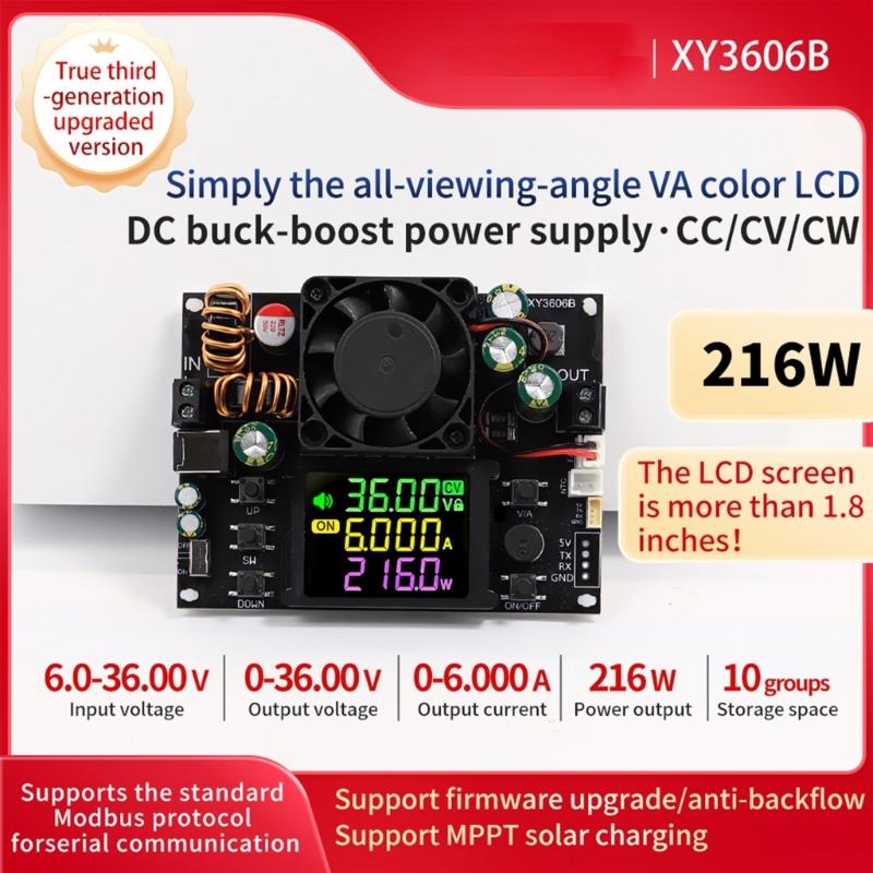 XY3606B 216W Step-down/up Adjustable Voltages Regulated Power Supply Solar Charging Module with LED Display