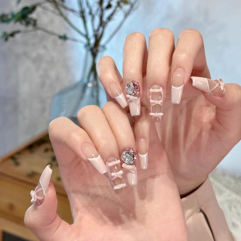 

Rose Gold French Bow Removable Nail Art Patches Gold Plated Top Coat Variant