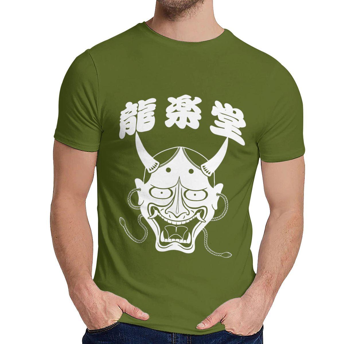 Japan Hannya Mask T Shirt Round Neck Harajuku Man Cotton Big Size T Shirt XL