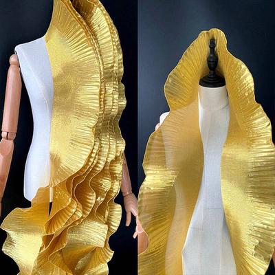 2 yardy/182 cm, šířka 15 cm, látka ke svatebním šatům s volánkovým okrajem