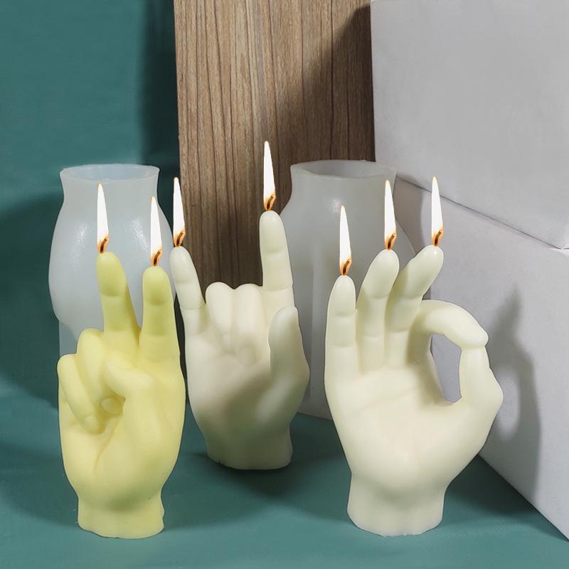 Three Faiths Hand Gesture Candle Mold for DIY Aroma Candles & Diffusers