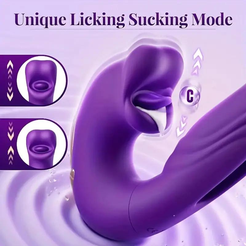 G Spot Vibrators with Clitoral Stimulation for Women with 5 Tongue Licks 7 Vibration Modes 7 Stroke Modes Dil… More