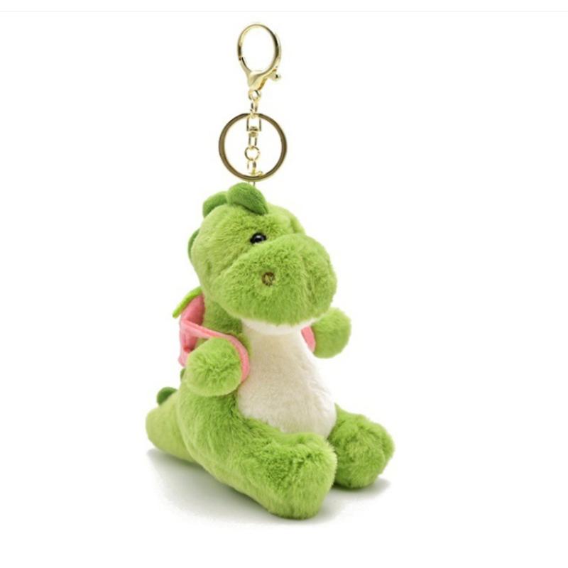 Roztomilý zelený dinosaurus plyšový přívěsek na klíče měkké plyšové zvířátko přívěsek na tašku klíčenka Kawaii panenka dárek pro dívky chlapce ženy