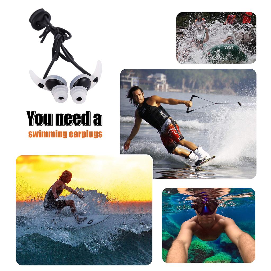 Jodensilk Surfing Ear Plugs with Hearing Sound and Lost Prevention