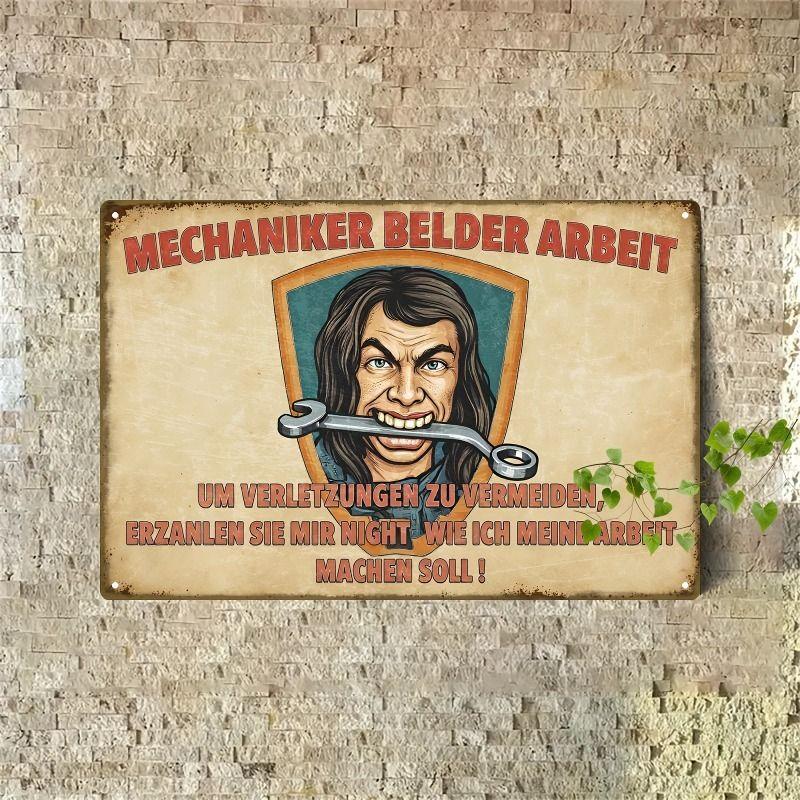 Vintage Garden Tools Metal Painting for Balcony Garage & Garden Decor