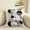 G-Gray White Geometric Pattern Cushion Cover Natural Linen Pillowcase Set, All-In-One Decor For Sofa, Bedroom & Chair