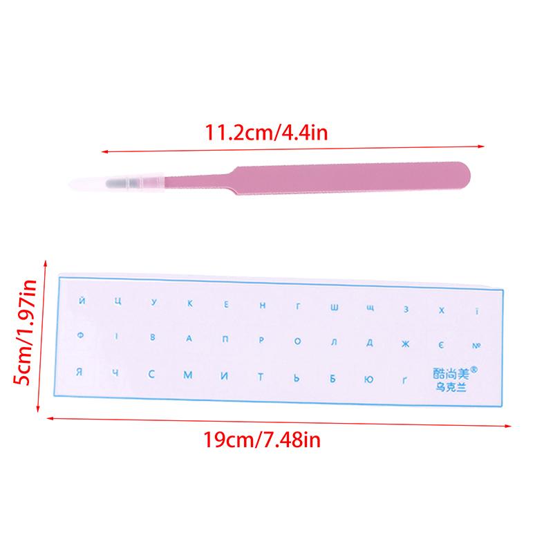 1 Set Ukrainisch/Koreanisch Abziehbare Folie Tastaturaufkleber Mit Pinzette Schreibtisch Laptop Aufkleber Einzelne Folie Universeller Transparenter Aufkleber