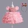 Flower Girls Ruffles Princess Birthday Wedding Party Dress Sequin Cake Dress