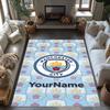 Manchester City Customize Text Area Rug Suitable for Game Room Study room Outdoor Foyer Anti-slip Rug Office home decor Gift for Festivals