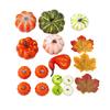 12pcs/set Halloween Foam Decor Set Simulated Small Pumpkin Maple Leaf Pinecone for Party Props Photo Shooting Home Decoration