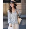 Women's V-Neck Lyocell Blend Hollow-Out Cardigan