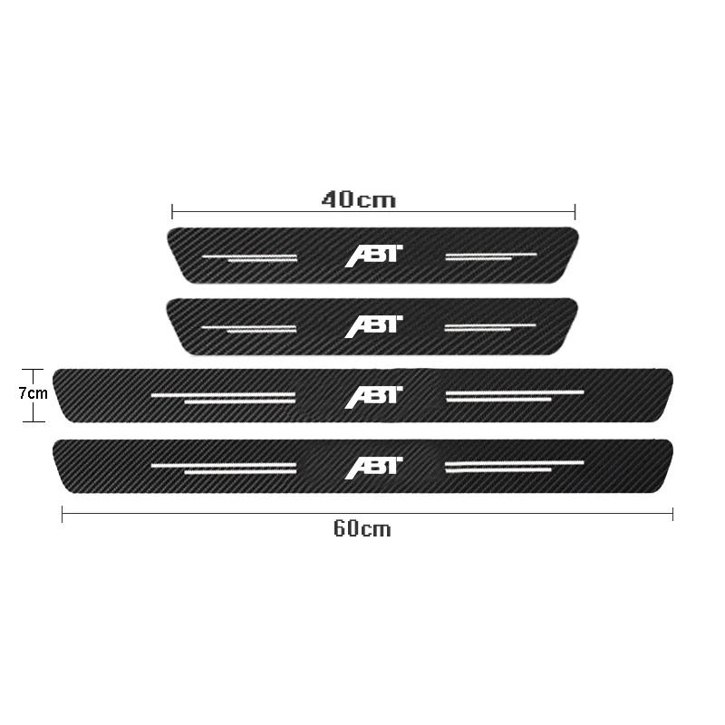 HAT1 Carbon Fiber Car Door Sill Threshold Protector Auto Stickers Decals For Volkswagen VW ABT Logo Jetta CC Beetle Accessories
