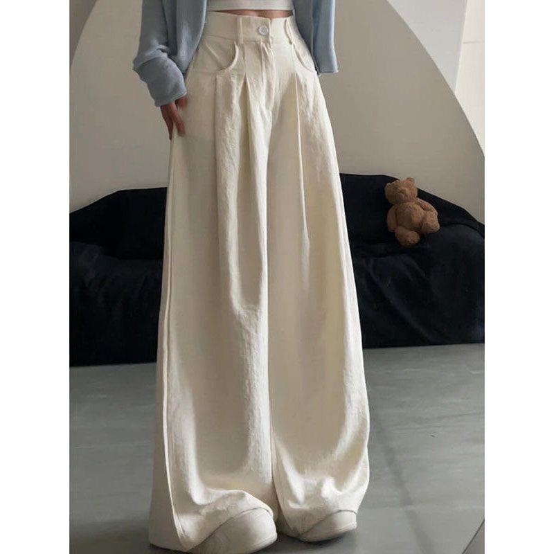Women s Korean Style High Waist Wide Leg Suit Pants - Spring 2026 Collection XL