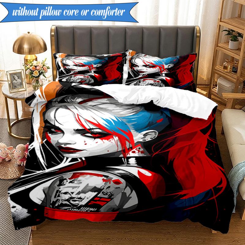 3PCS Quinn Artwork Bedding Set,Including 1pc Duvet Cover And 2pcs Pillowcases Perfect for Bedroom, Dormitory, Fan Christmas gift