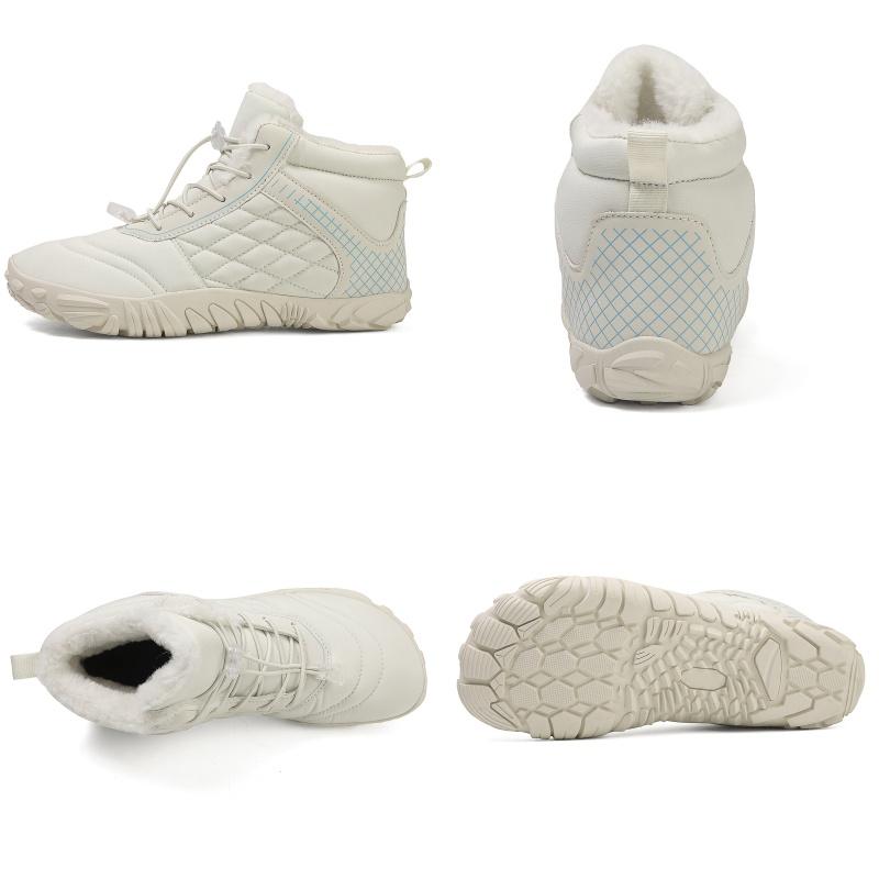 Heren Dames Winter Barefoot Wandelschoenen, Instap Warme Zero Drop Sneeuwlaars, Brede Neus Ankle Booties, Minimalistisch Waterdicht