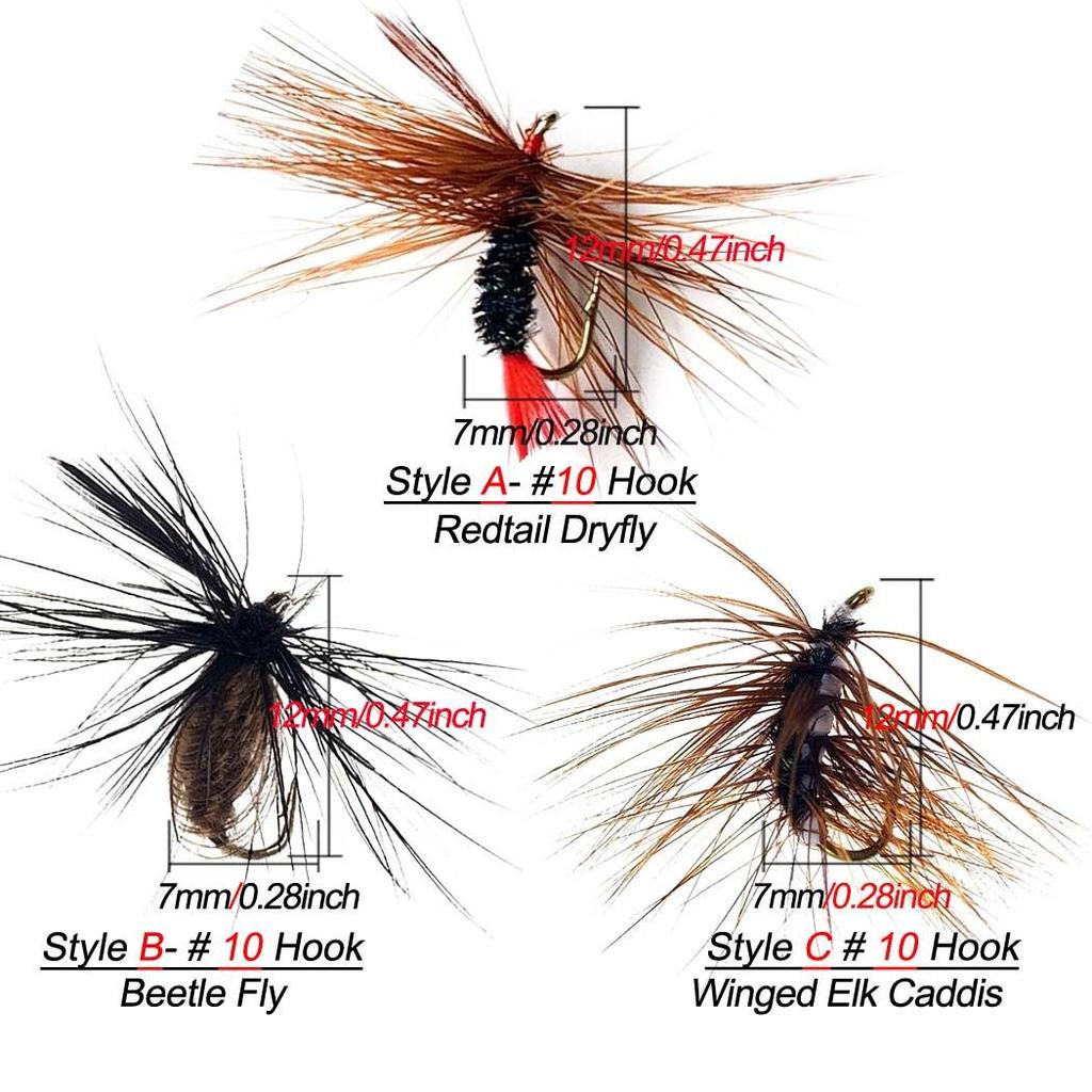 5/10/25/Pcs/Box 3 Different Style Fly Fishing Lure Bait Trout with Hook Fly Fishing Nymph Dry Flies Fishing Flies Bait Insect Lure