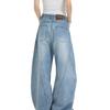2025 American Retro Women’s Wide-Leg Ripped Jeans - Trendy Loose Mop-Style Trousers