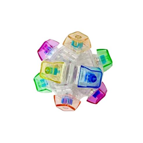 LED Light Keyboard Keychain Fidget Toy Clickable Button Stress Relief Portable Desk Accessory Office Decor Gift Anxiety Relief