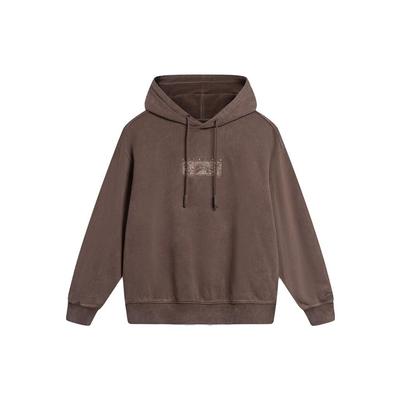 Sweat-shirt à capuche pull-over imprimé motif série culture chinoise pour homme Dessus Marron café au lait AWDT905-1