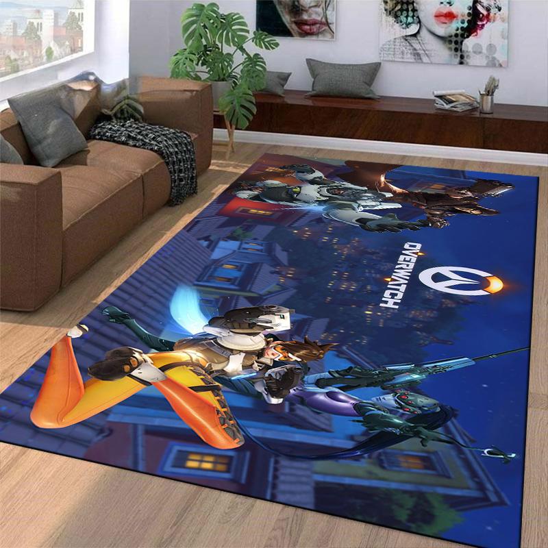 Overwatch Faction Printed Flannel Carpet, Anti-slip, Suitable for Bedroom, Living Room, and Children's Room Decoration