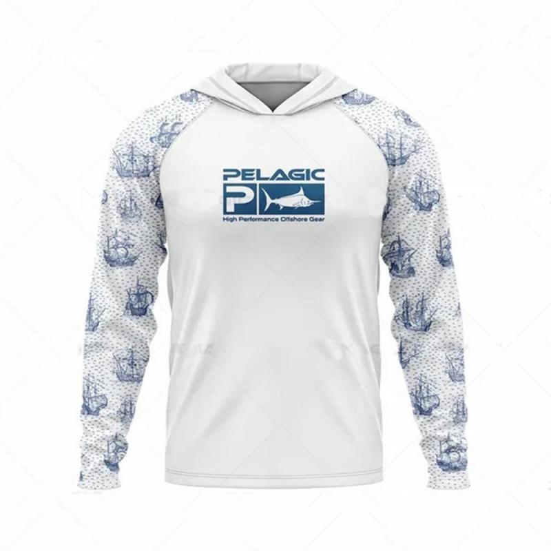 Men Women Quick Dry UV Protection Fishing Shirt Long Sleeve Hooded Summer Outdoor Sportswear UPF 50 Bamboo Fiber