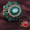 Women's Ethnic Style Retro Resin Alloy Party Jewelry Big Flower Ring Size 7-10