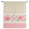Chiffon-Vorhänge mit Rosenblüten und rosa Streifen für Wohnzimmer, Schlafzimmer, Heimdekoration, Fenster, Voiles, Tüllvorhänge