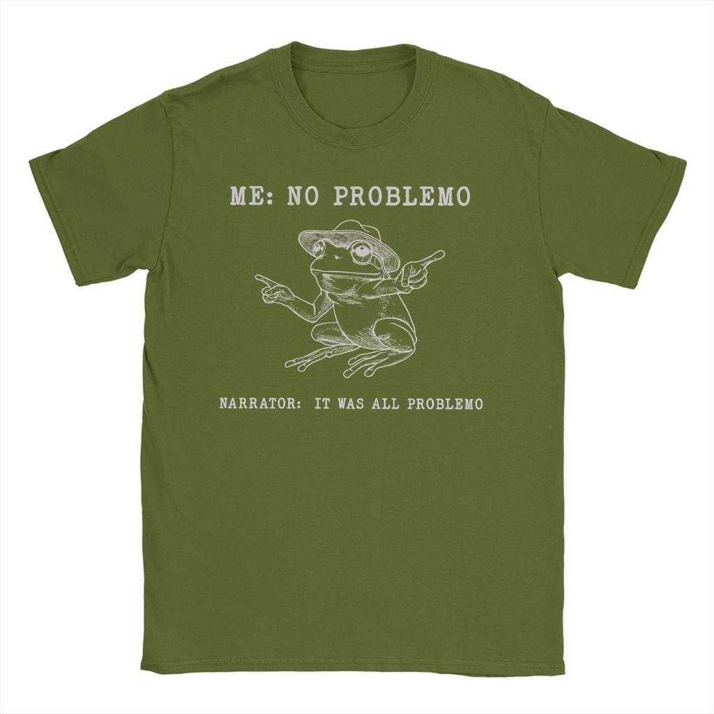 Moi Pas de Problème Narrateur Mais C'était Tout Problème Meme T-shirt pour Hommes Femmes Grenouille Coton T-shirts Col Rond T-shirt 4XL 5XL Hauts