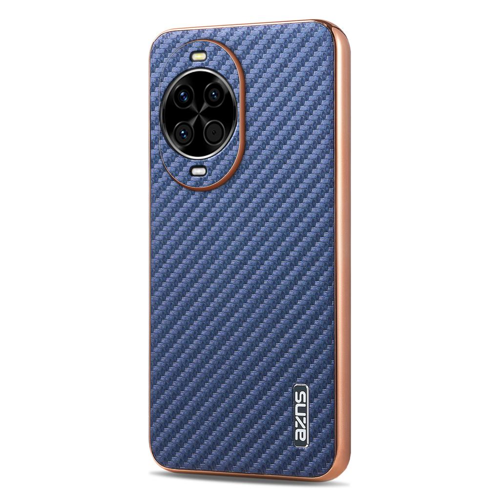 AZNS For Huawei nova 14 5G Case Electroplating Carbon Fiber Texture PU+TPU Phone Cover
