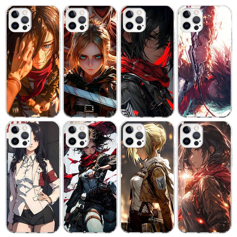 A-Attack on T-Titan Annie Mikasa Phone Case For iPhone 17 Air 11 13 Mini 14 15 Plus 16 12 Pro Max 16E SE 7 8 Pattern Soft TPU Ba