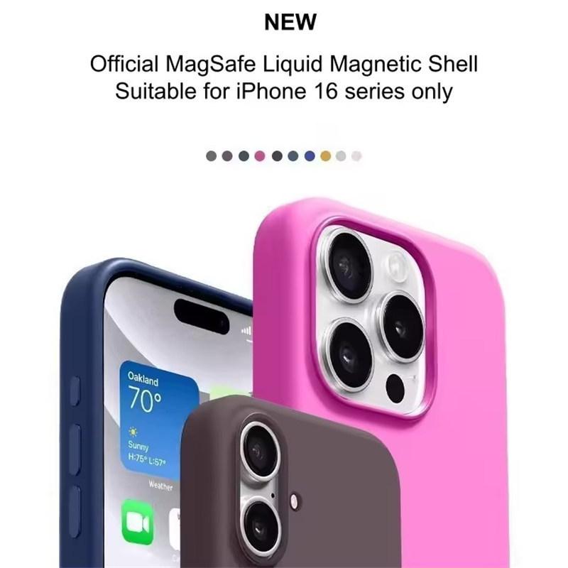 Magnetyczne etui na iPhone'a 16 Pro, z miękką, odporną na zarysowania podszewką z mikrofibry Ultra, odporne na wstrząsy, silikonowe etui ochronne na telefon