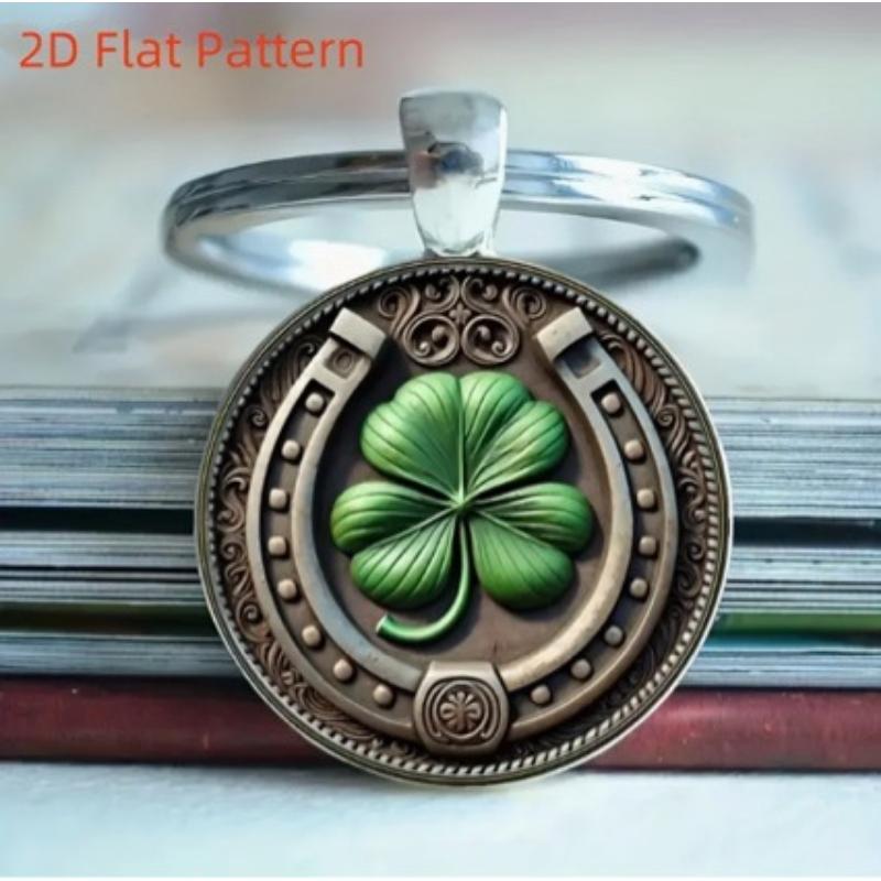 

Pendant Stylish and Simple Four-leaf Clover Pattern Round Necklace 50CM
