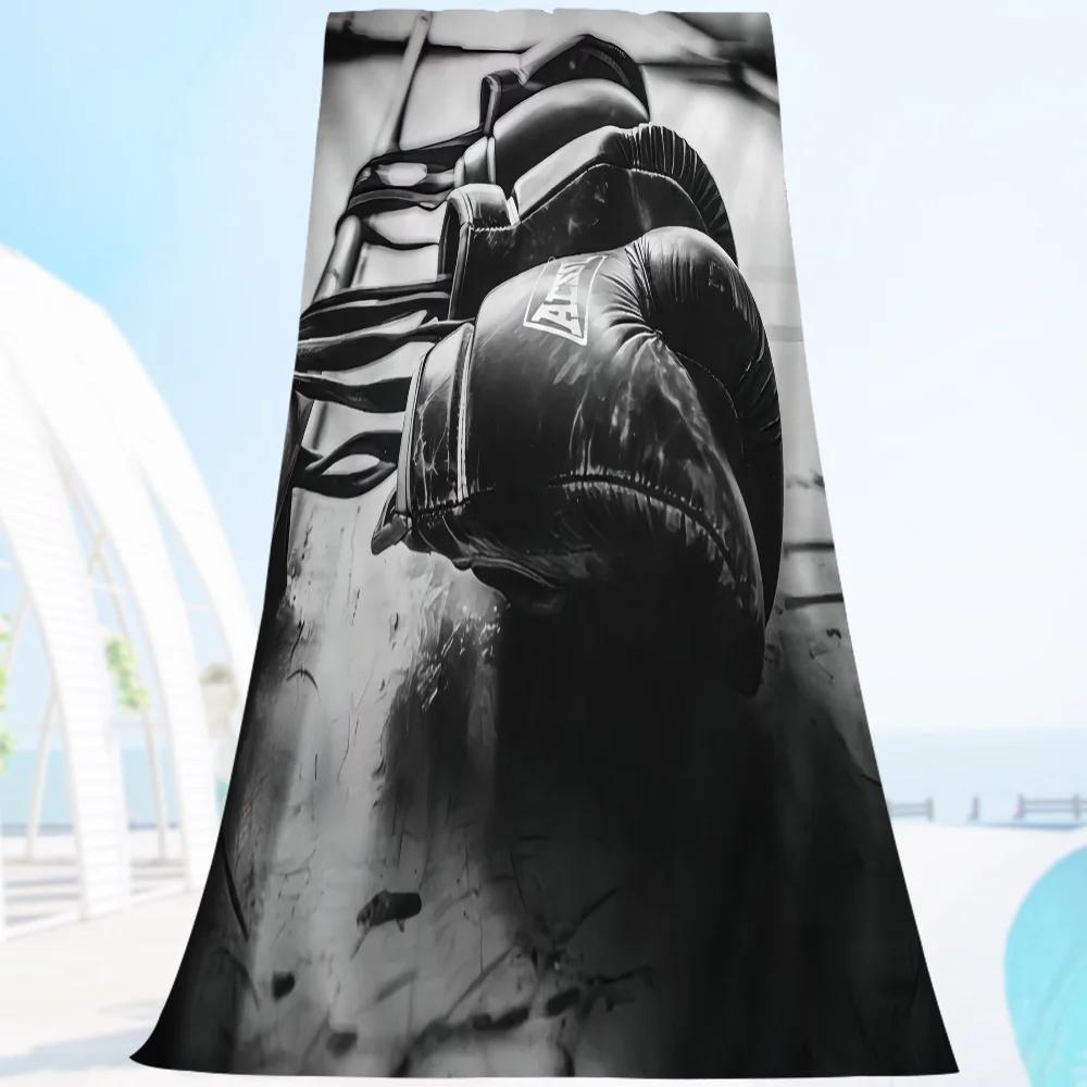 Boxing Gloves Vintage Beach Towel Colorful Bath Towels For Girl Microfiber Quick Dry Custom Sand Free Beach Yoga Spa Gym Pool