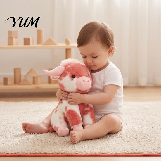 Plush Highland Cow Doll Stuffed Animal Toy, Soft Scottish Cattle Doll, Nursery Room Decoration Cute Farm Present for Adults Kids Boys Girls