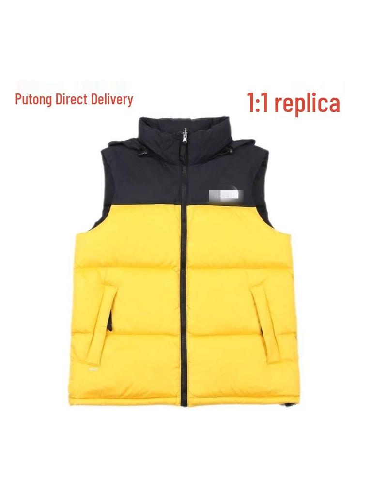 North Face 1996 Down Vest: Unisex Embroidered Jacket, Couple's Thickened and Warm Gilet for Cold Protection