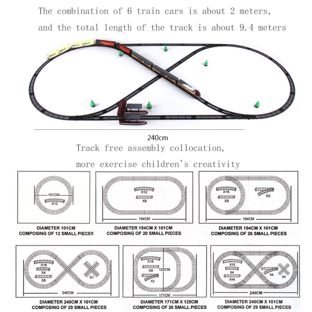 City Super Long Train Track Cargo Car Carriage Wagons Passenger Model Accessories Classical Electric Set Children Train Toy
