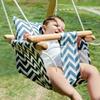 Safe Wooden Baby Rocking Chair Canvas Swing Chair Indoor Outdoor Durable Baby Swing Kindergarten Backyard Park Play Equipment