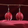 Funny Red Brain Pendant Necklace/Earings/Ring for Halloween Party Unique Heart Neckchain/Ear Drops Stylish Accessory