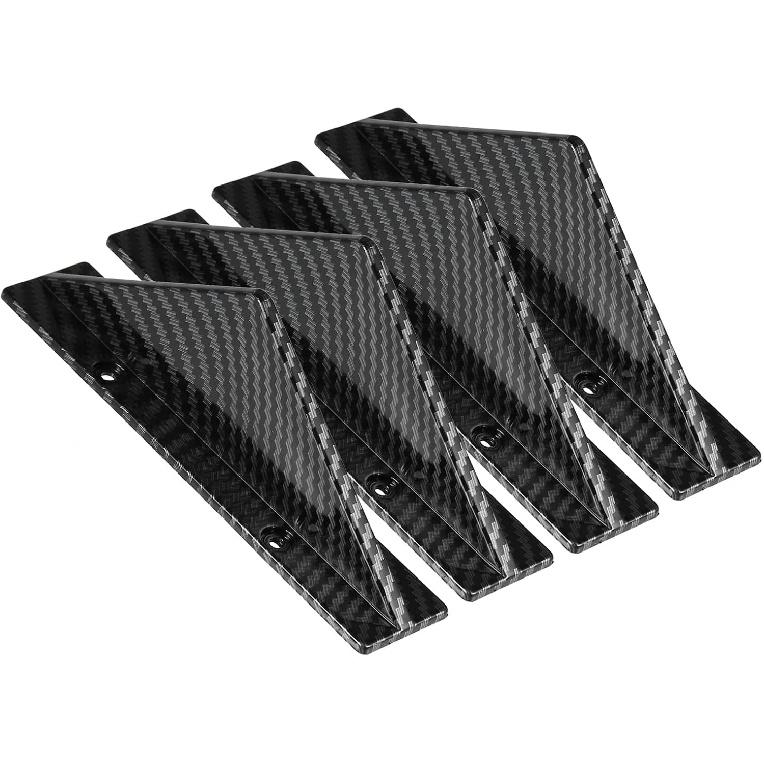 Motoforti 4pcs Black Straight Car Rear Lower Bumper Splitter Lip Wing Diffuser Shark Fin Spoiler Universal with Screw for Car SUV Long-lasting