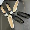 Fashion Patchwork Bowknot Flats Women Square Toe Soft Sole Single Shoes Woman Non Slip Ballet Flat Shoes