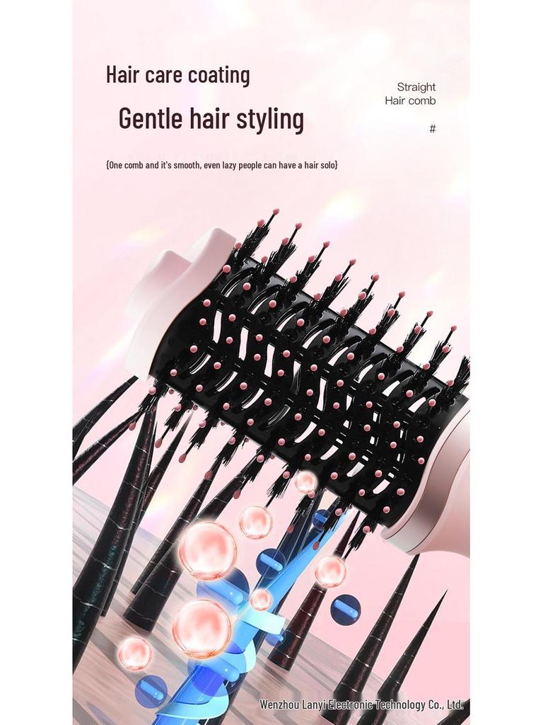 Multifunctional Hair Dryer and Straightening Comb – Dual-Use Hot Air Comb for Curling and Straightening Without Hair Damage.