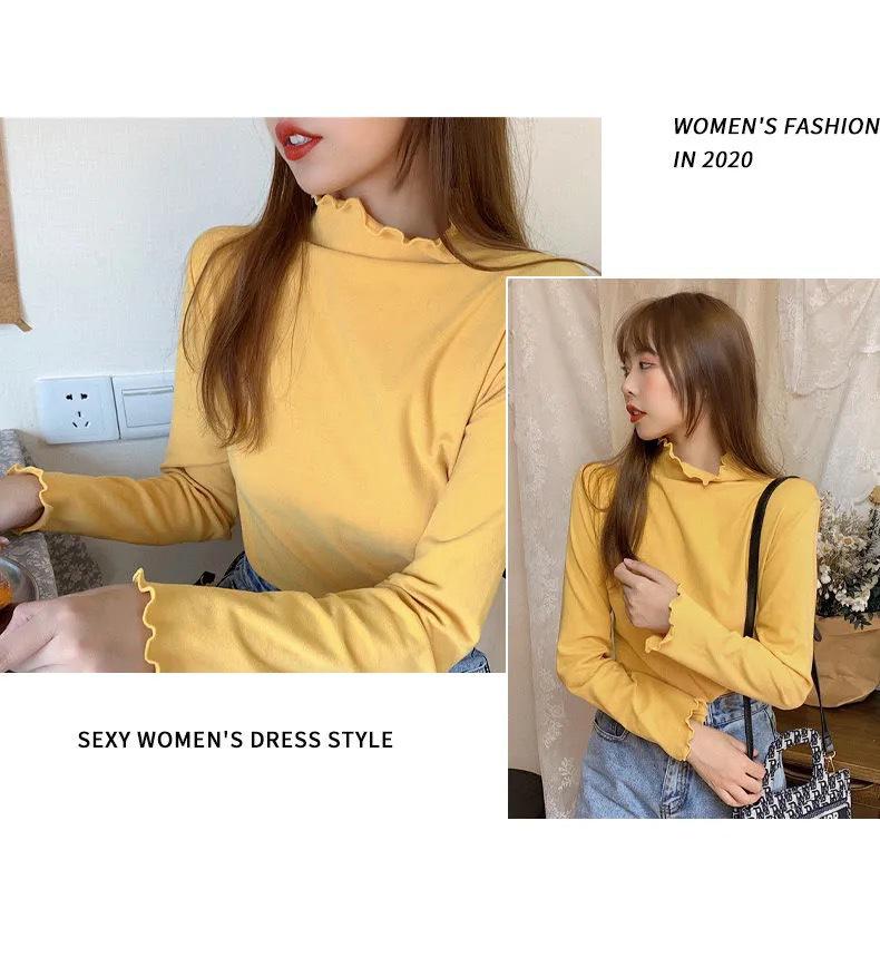 Kitten Diary Women's Slimming White Base Layer Velvet Top - Long Sleeve, Autumn/Winter Wear