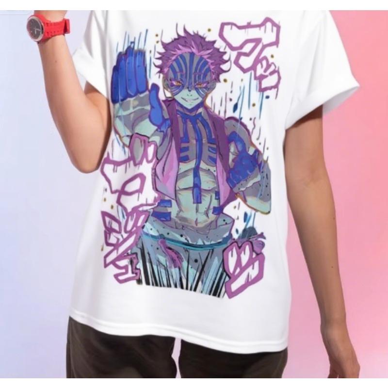 

Trend Summer Cosplay Neutral Black and White Akaza Demon Slayer Kimetsu No Yaiba Anime Manga Unisex T-Shirt Soft Tee 4XL