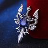 New Vintage Metal Dragon Sword Brooch Pin Animal Rhinestone Lapel Pins Men's Suit Shirt Badge Corsage Jewelry Accessories