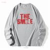 The Smile band Thom Yorke logo Radiohead screen printed T shirt vintage Washed fashion Casual Unisex Stylish Versatile homme