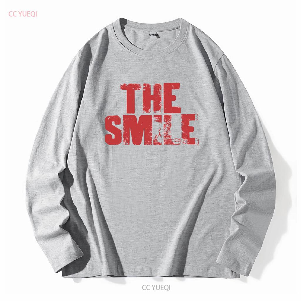 The Smile band Thom Yorke logo Radiohead screen printed T shirt vintage Washed fashion Casual Unisex Stylish Versatile homme