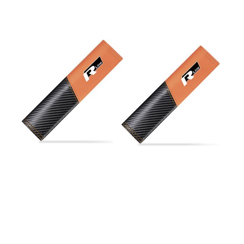 T301/2PCS Carbon Fiber Safety Belt Car Seat Belt Shoulder Pad Protective Valve Cap For Volkswagen MK6 Golf GTI Touareg Polo Tiguan